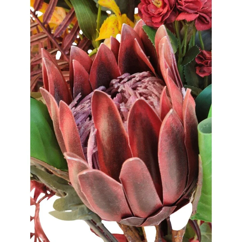 Artificial Mixed Floral Bouquet With Sunflowers Protea Lily & Daisies 20-25 Inch